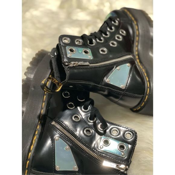 Not for sale***Dr. Martens Jadon max Rebel platform metal leather boots 8 - Picture 11 of 12